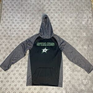 Dallas Stars Boy’s Fleece Hoodie Size XXL (18) Black Gray With Pockets